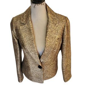 Milly Metallic Gold Tweed Blazer Size 10